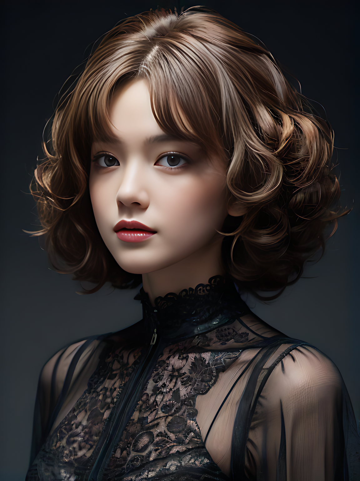 AI数字艺术卷发美女写实摄影素材