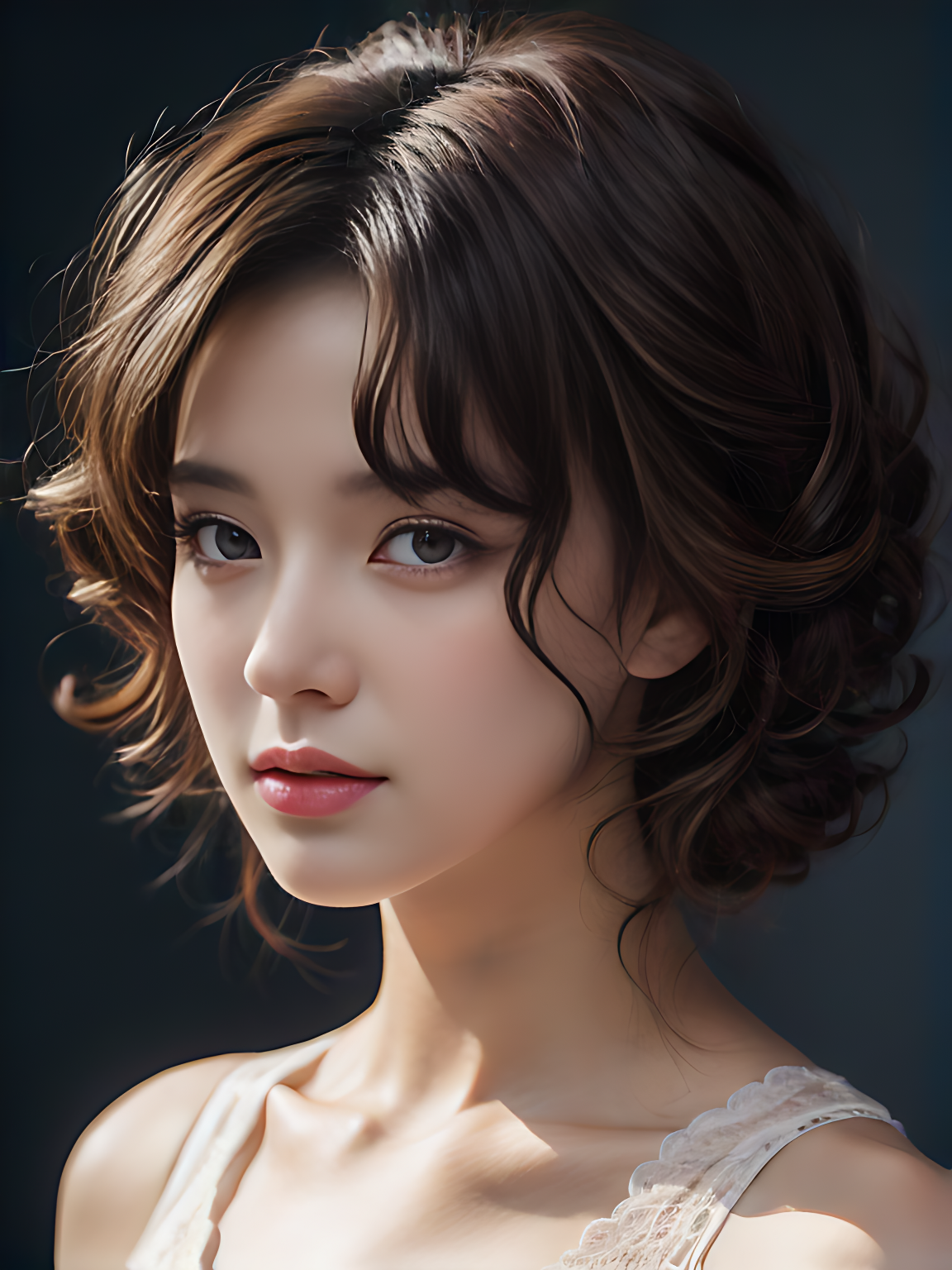 卷发美女写实摄影AI数字艺术素材