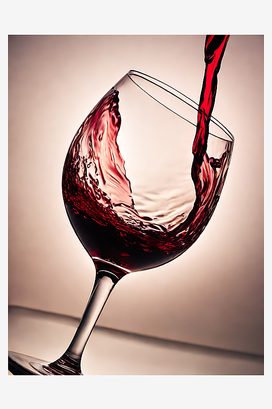 摄影风倒入杯中的红酒AI数字艺术