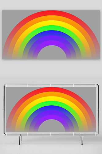 七色彩虹免抠元素