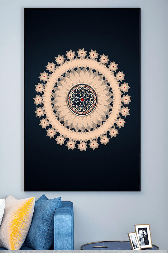 花纹金曼陀罗晶瓷装饰画