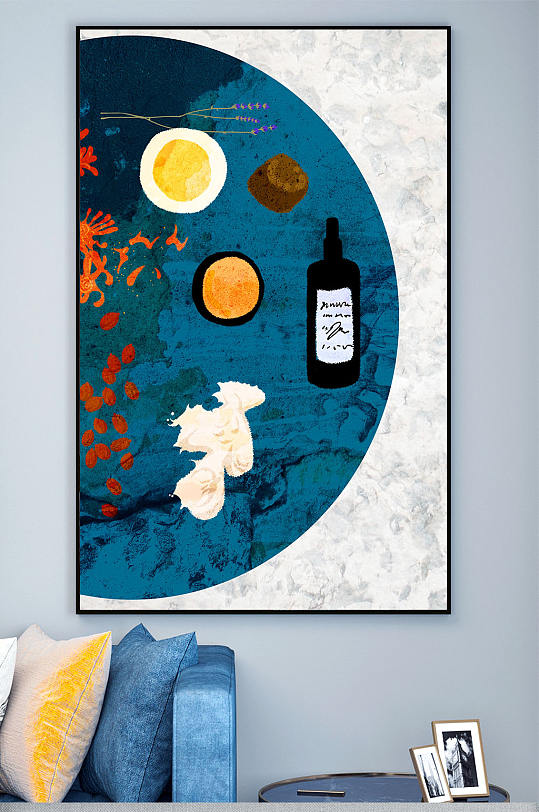 现代几何抽象食物装饰画