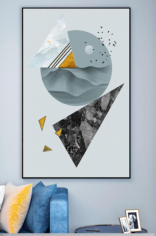 抽象几何图形山水装饰画