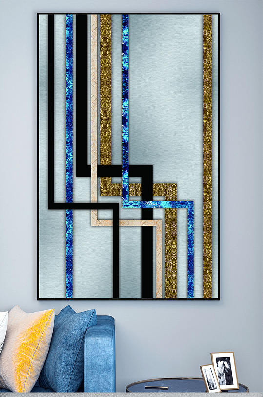 大气立体抽象几何装饰画-众图网