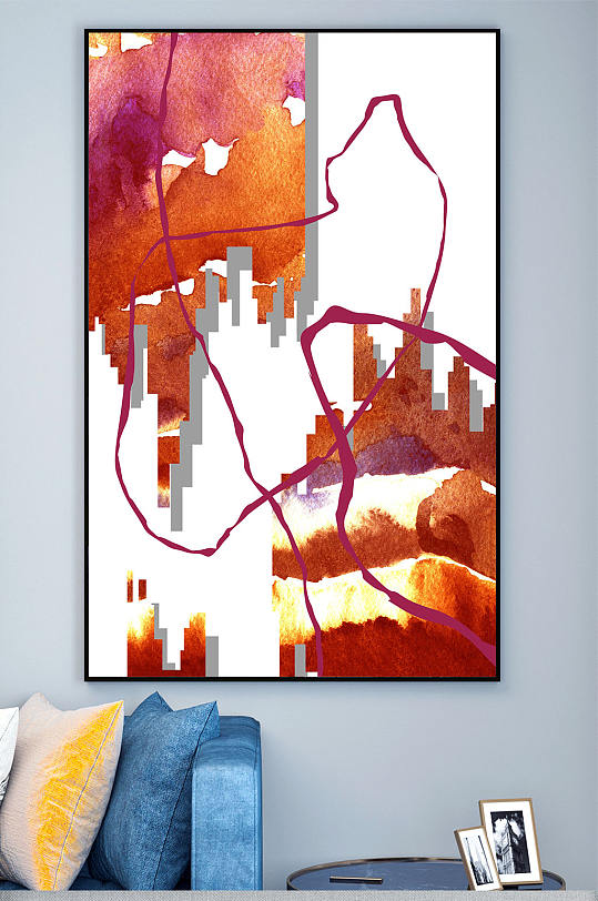 现代抽象图案客厅装饰画