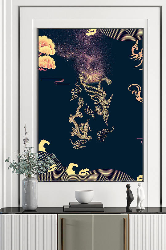 传统龙凤图案艺术装饰画