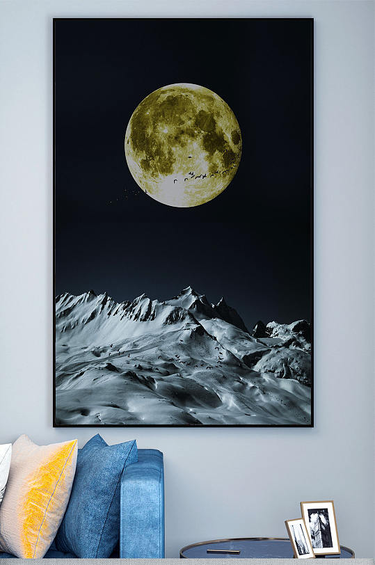 金色月亮北欧风格装饰画