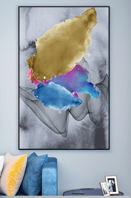 抽象图案水墨色彩装饰画