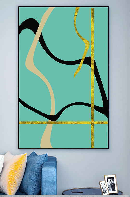 客厅现代抽象几何装饰画