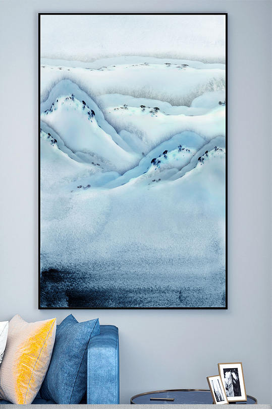 抽象山水石纹风景装饰画