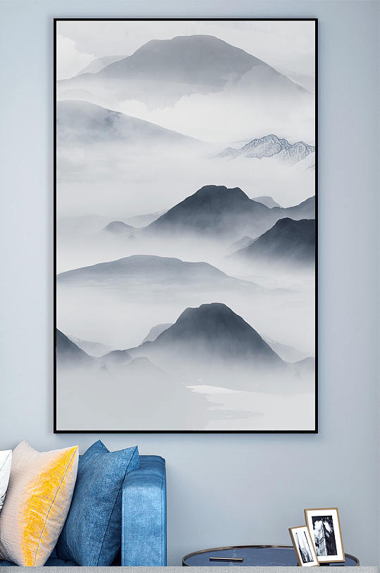 抽象山水艺术新中式装饰