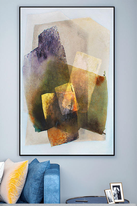 抽象几何方块装饰画装饰画