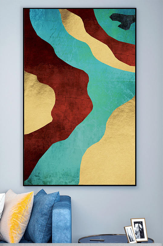 北欧艺术线条几何装饰画