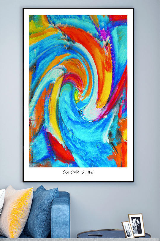 创意抽象色彩油画装饰画