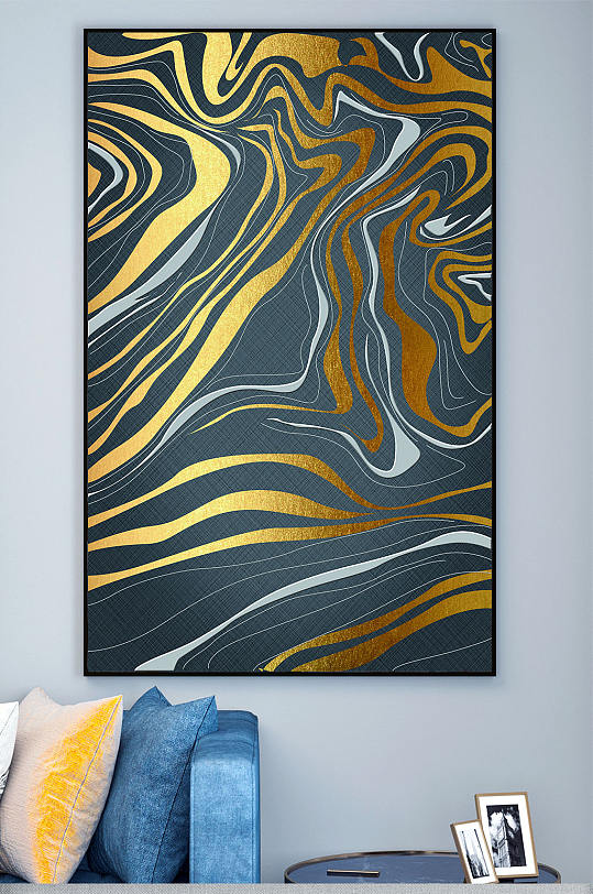 欧式抽象几何曲线装饰画