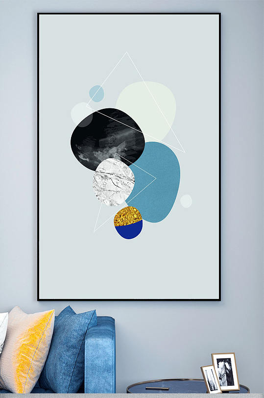北欧金波几何抽象装饰画