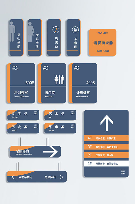 图书馆标识导视牌