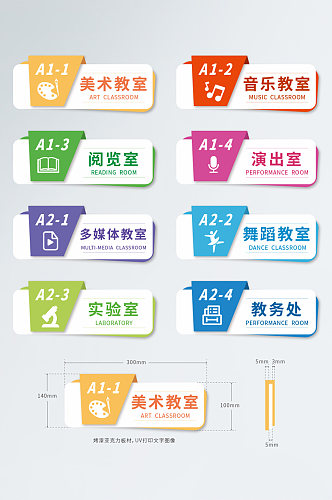 校园班级科室VIS门牌模板导视标识牌 教室门牌