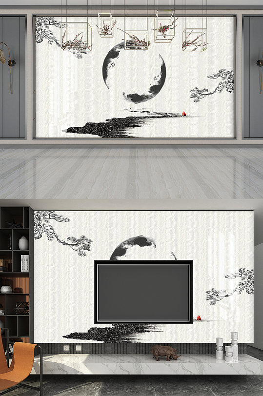 江山如画电视背景墙