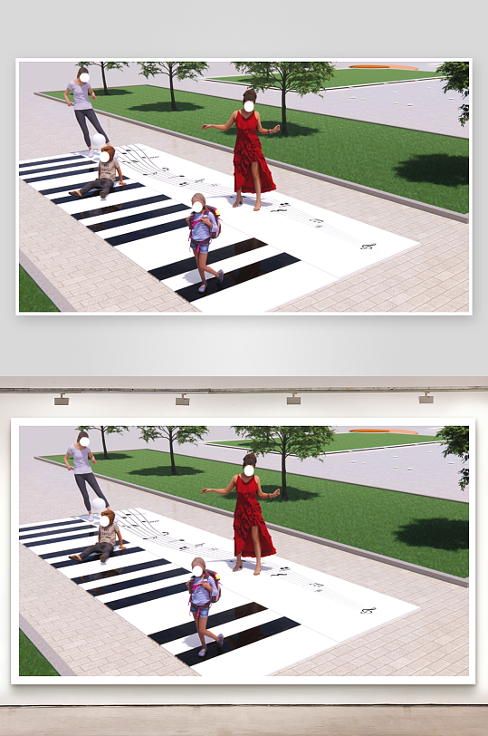 网红钢琴小品雕塑公园景区-众图网