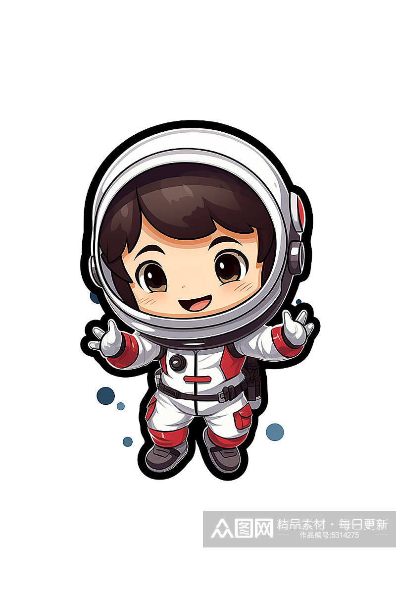 免扣可爱宇航员儿童插画素材素材