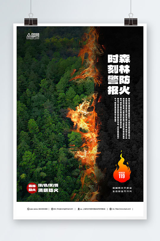 清明節(jié)時(shí)刻警惕森林防火文明祭祀海報(bào)