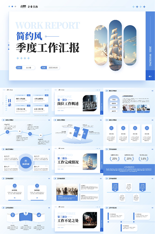 企业季度报告工作汇报总结PPT