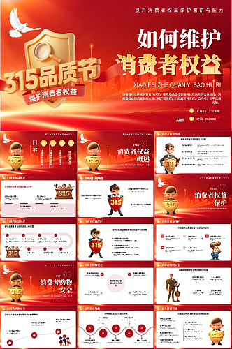 简约315消费者权益日PPT模版