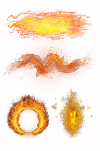 超精细分层艺术化绘画火焰燃烧PSD素材二