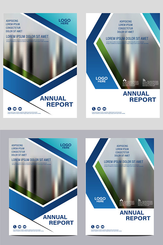 蓝白精美多层次质感宣传单页-众图网