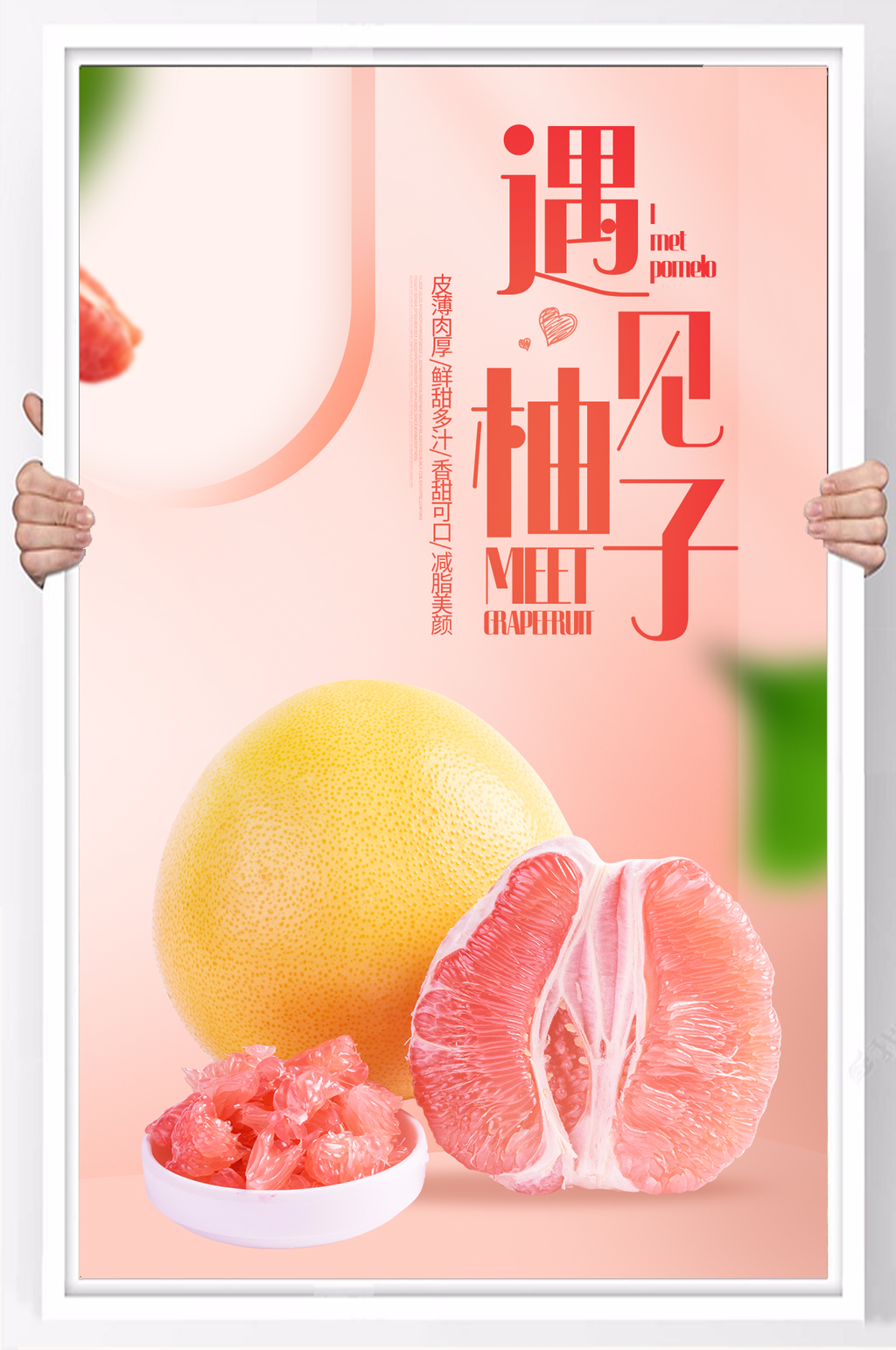 遇见柚子唯美清新海报素材