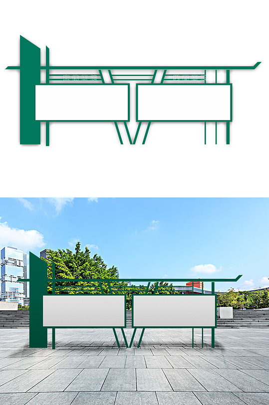 企业户外简约造型宣传栏-众图网