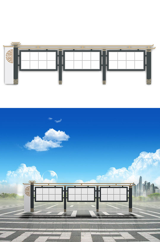 乡村振兴广场文化长廊-众图网