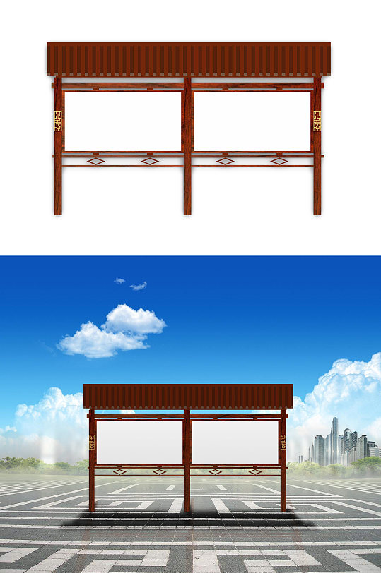 旅游小镇文化宣传栏-众图网