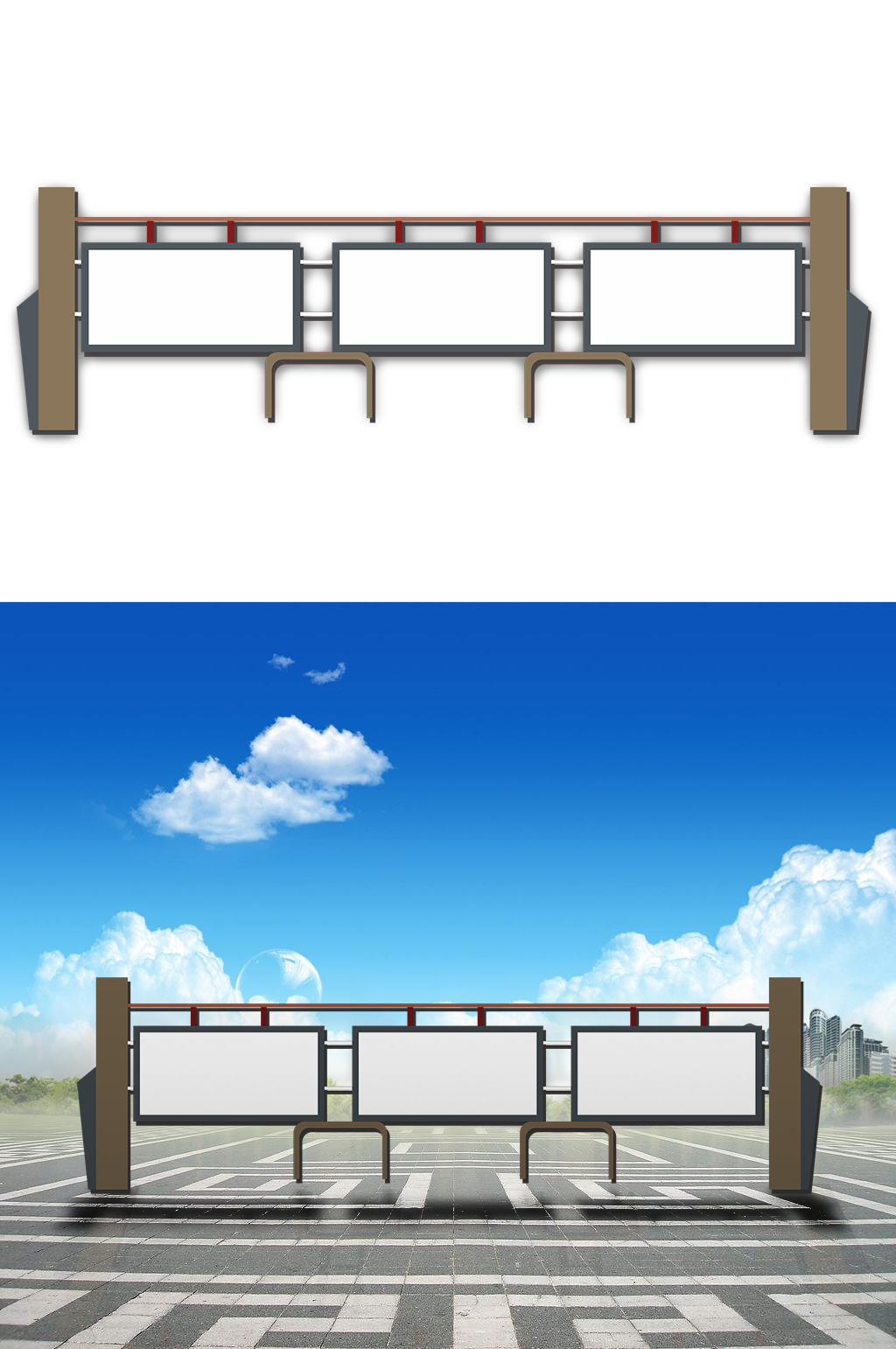 中式传统文化宣传栏造型素材