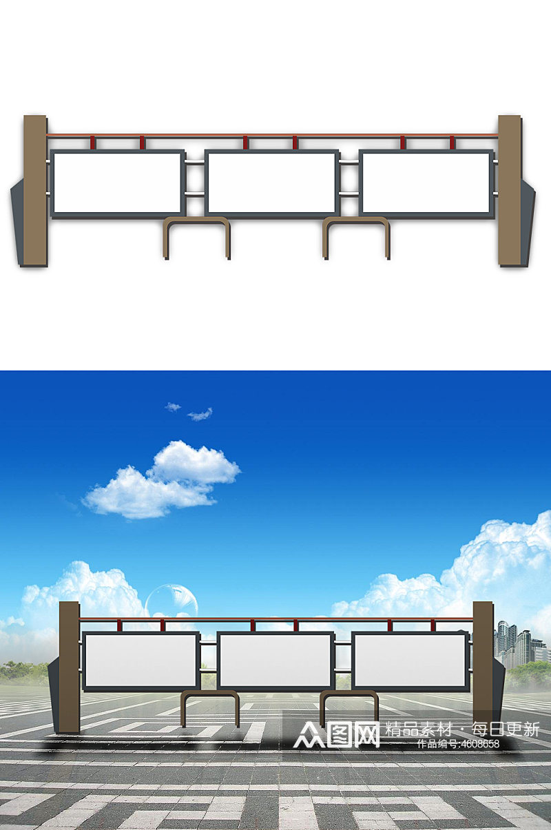 中式传统文化宣传栏造型素材