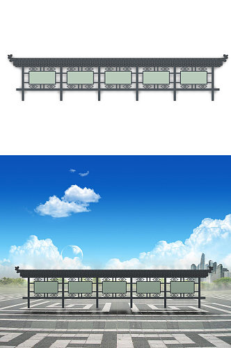 古风中式文化长廊宣传栏