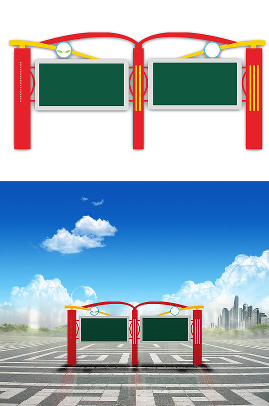 社区红色党建宣传栏-众图网