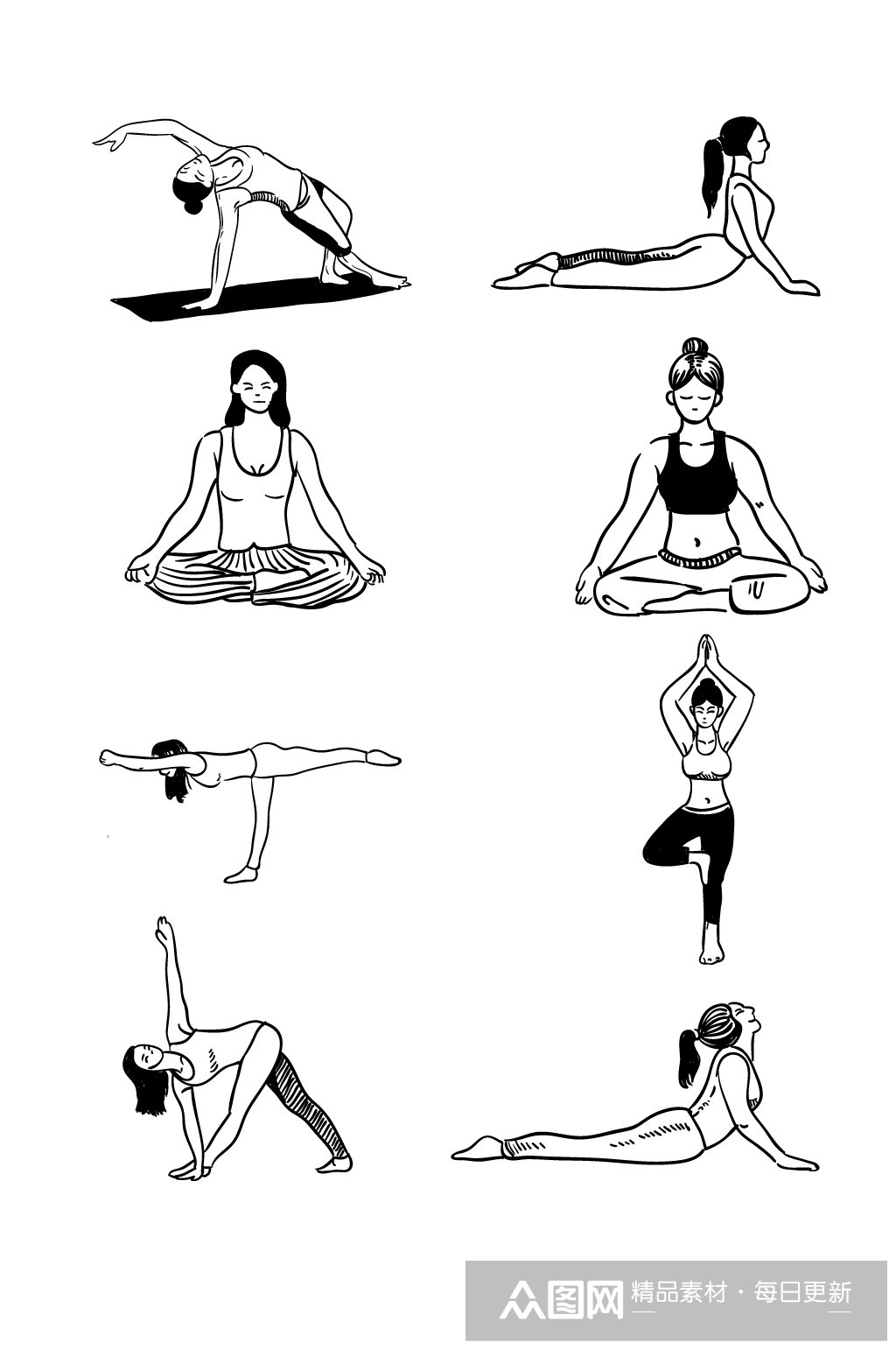 瑜伽教练卡通手绘