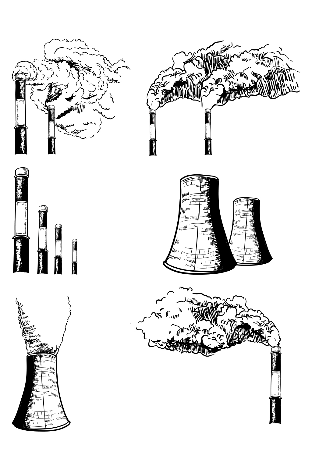 化工厂排污简笔画图片