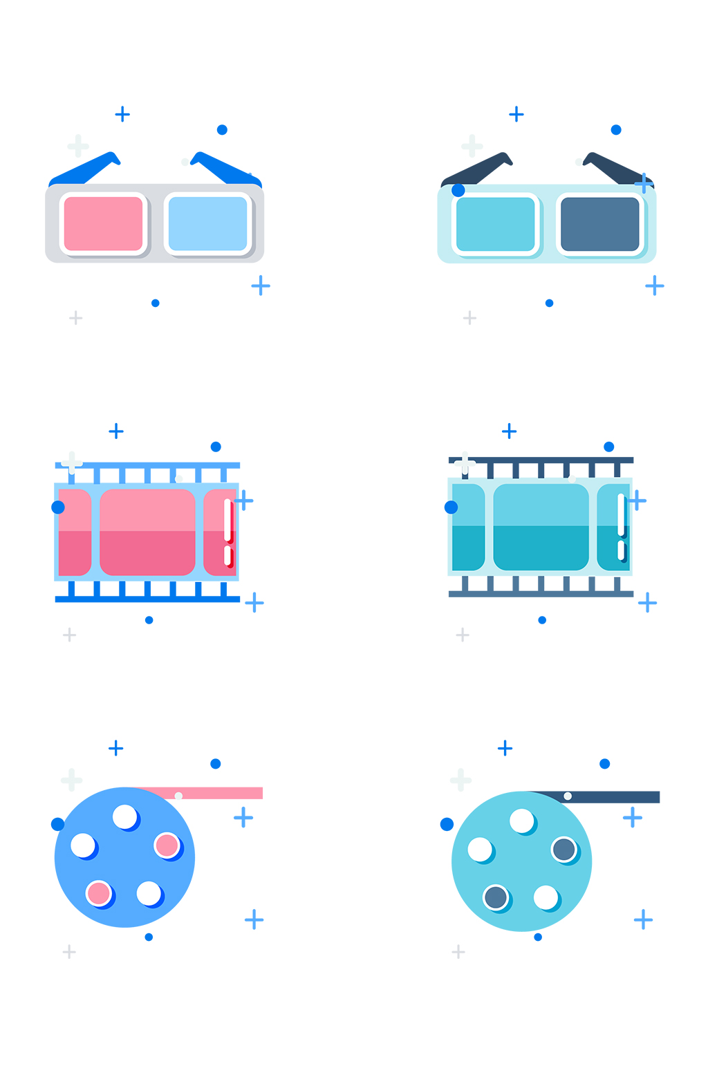 商务3D电视电影电影图标素材
