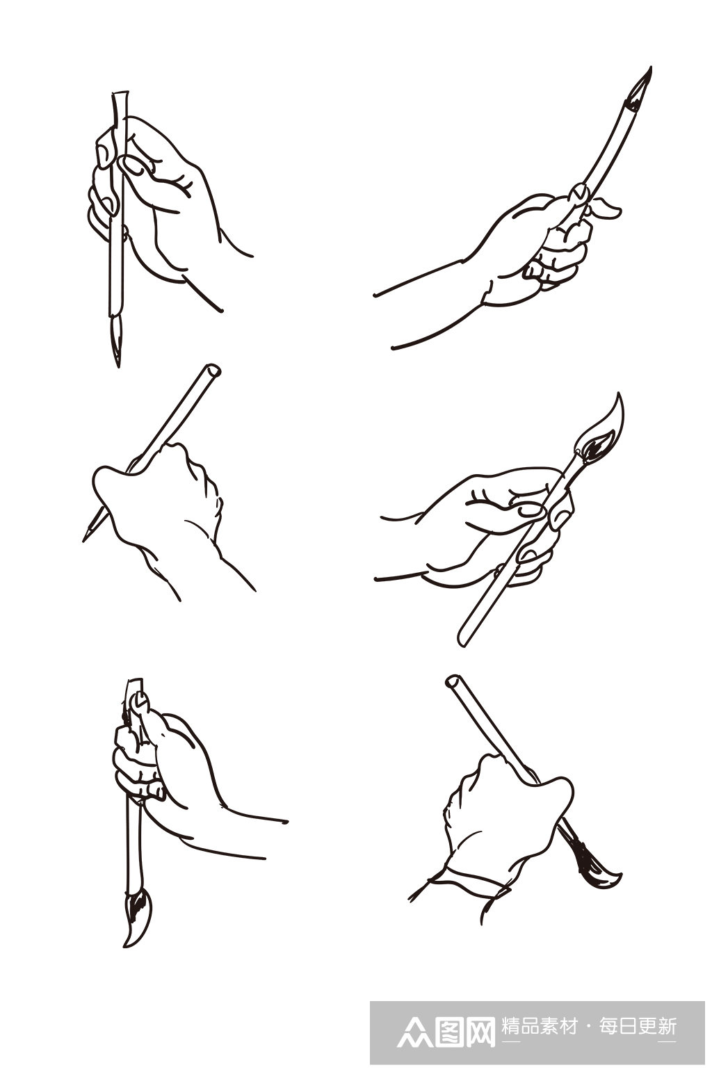 握笔姿势握笔手绘线稿