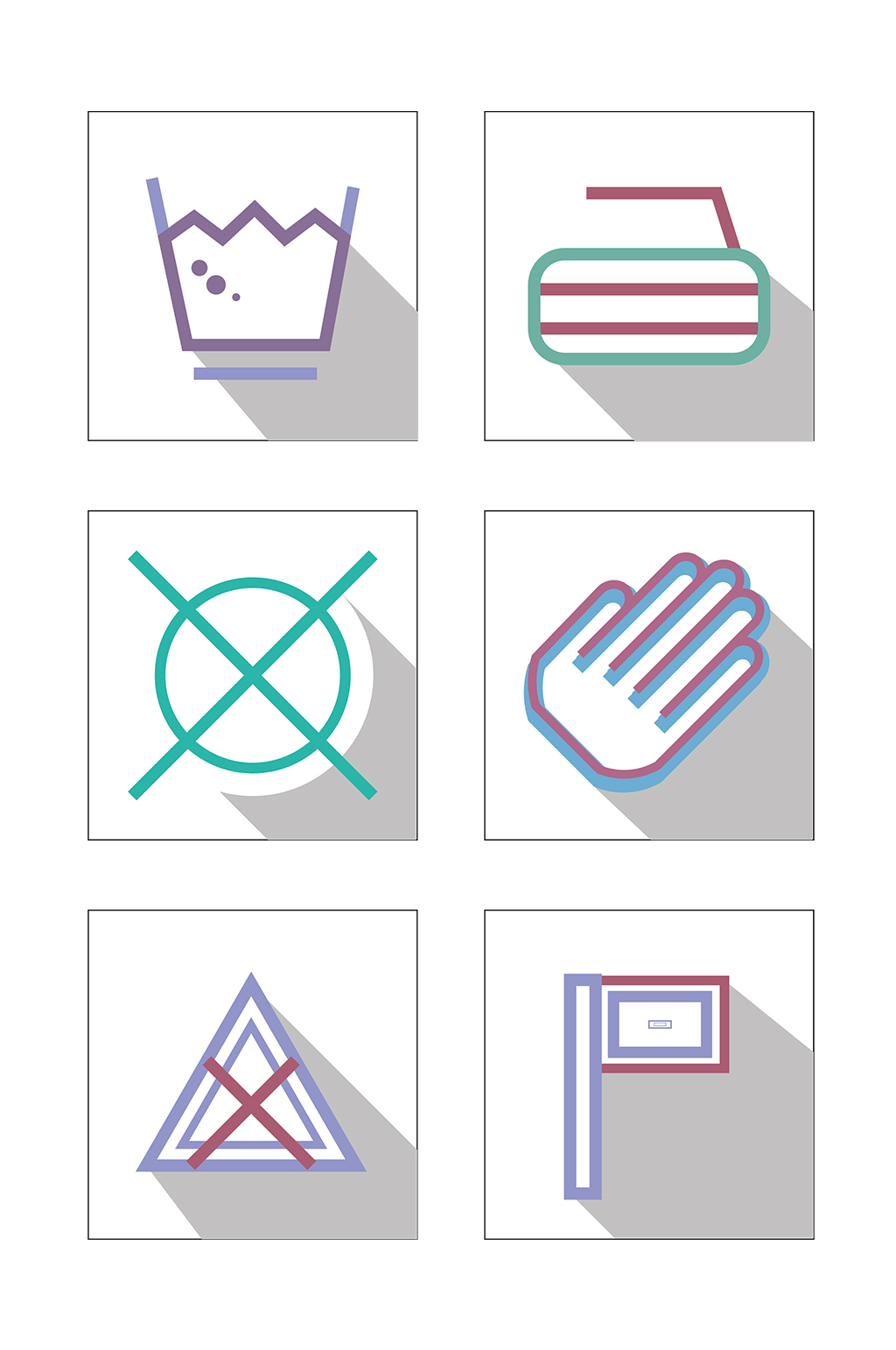 衣物整理水洗标icon素材