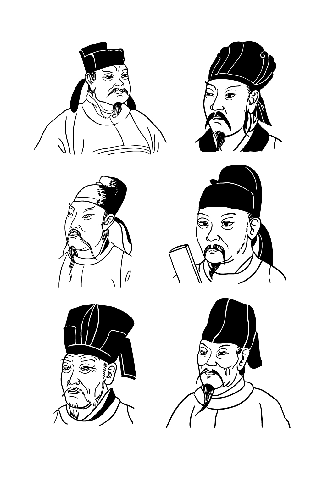 唐代诗人画像简笔画图片