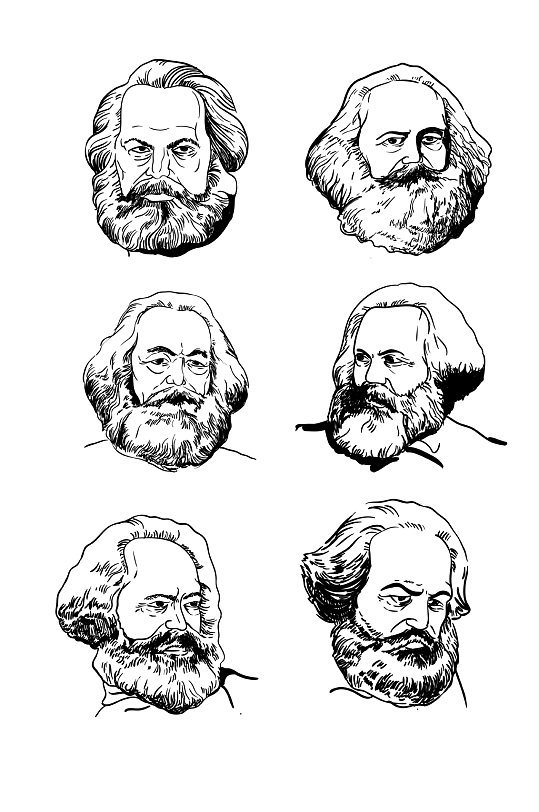 马克思马克思主义思想线稿