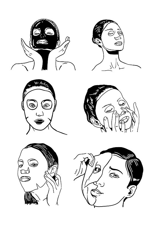 敷面膜小步骤图片 敷面膜小步骤素材下载 众图网