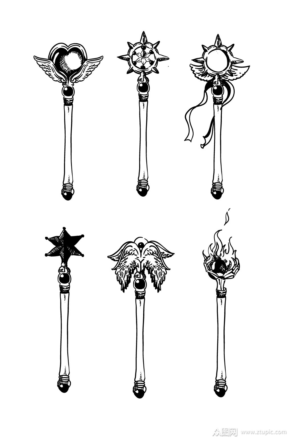仙女魔法棒卡通手绘素材