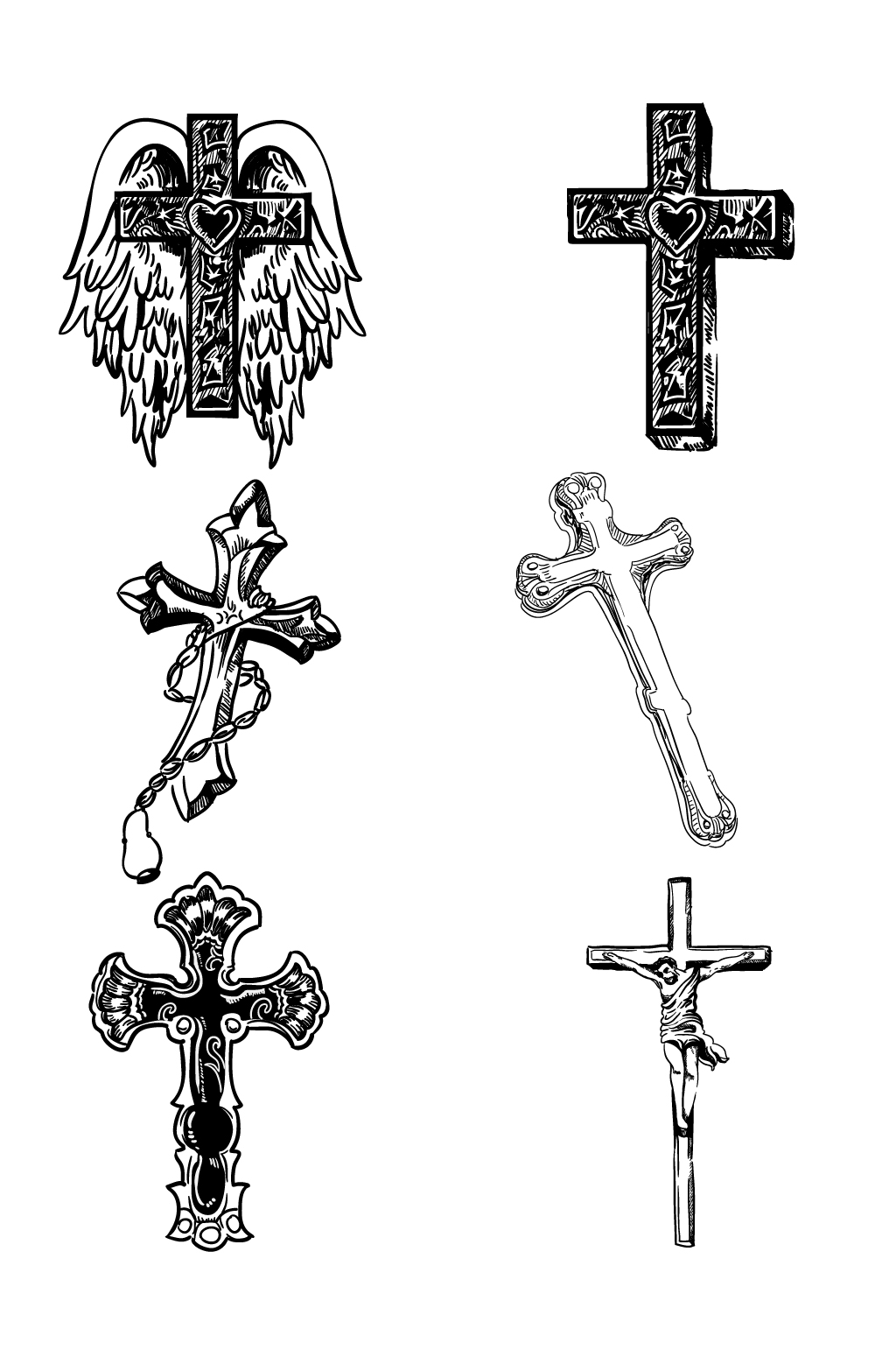 基督教十字架手绘图案