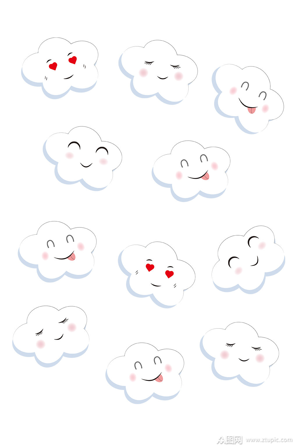 天空云朵手绘卡通