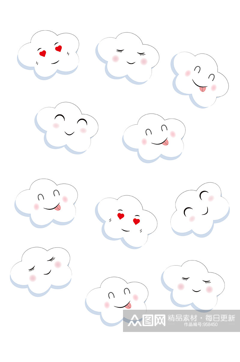 天空云朵手绘卡通素材